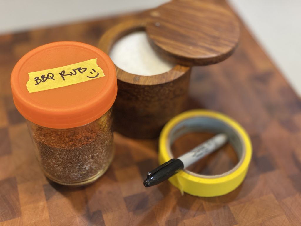 Air Tight Container for BBQ Rubs (with labels)