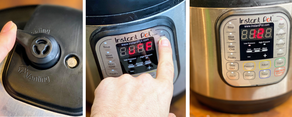 Instant pot rice button release sale