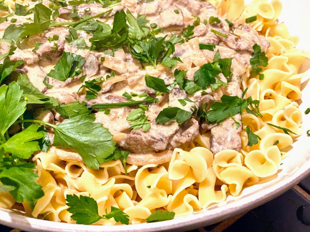 Food By Joe Recipe Beef Stroganoff Mushroom Cream Egg Noodles Pasta