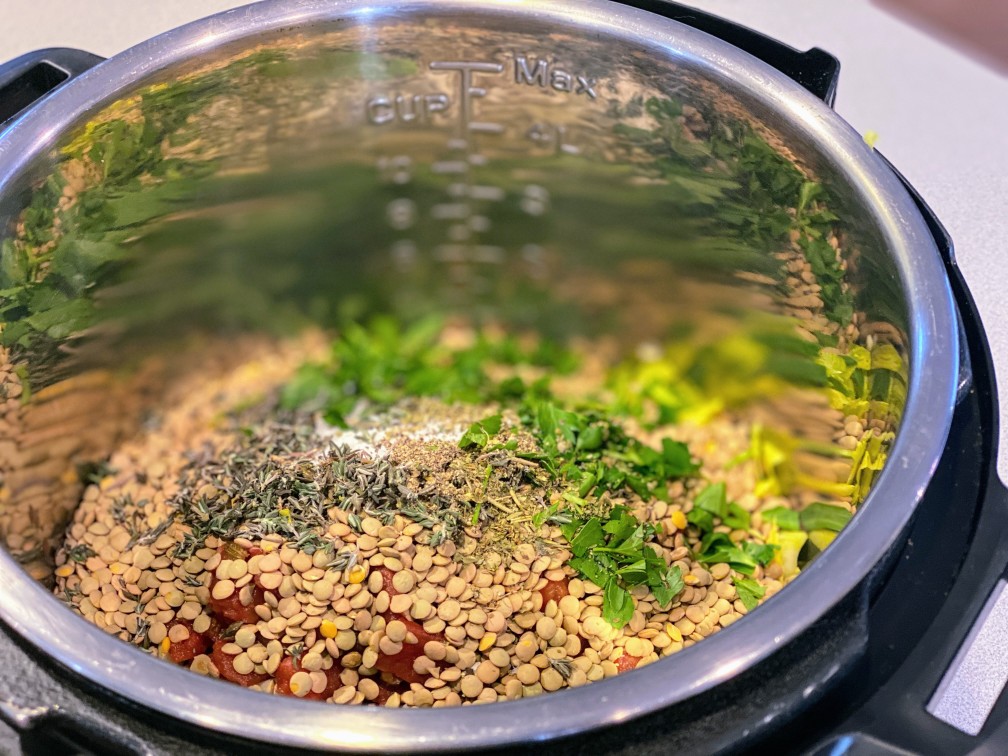 food by joe recipe vegan vegetarian lentil soup instant pot healthy